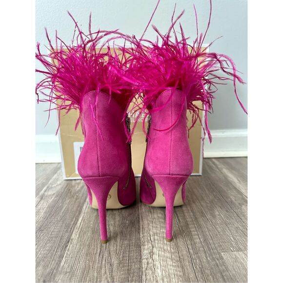 Michael Kors Whitby Feather Trim Suede Ankle Boot Size 7 $250 - Picture 9 of 14